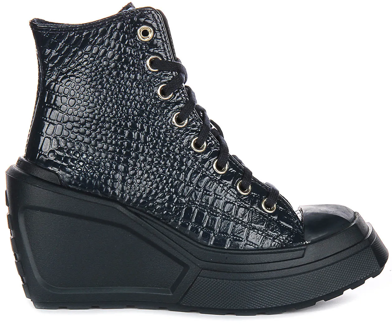 Converse Chuck 70 De Luxe Wedge A10037C In Navy Leather