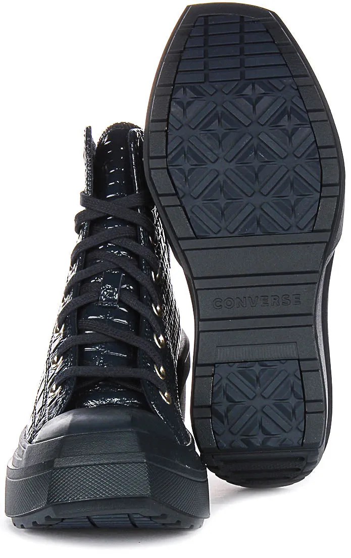 Converse Chuck 70 De Luxe Wedge A10037C In Navy Leather