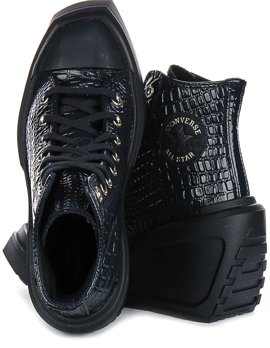 Converse Chuck 70 De Luxe Wedge A10037C In Navy Leather
