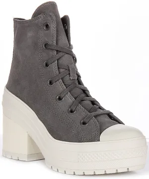 Converse Chuck 70s De Luxe Heel A12327C In Grey Suede