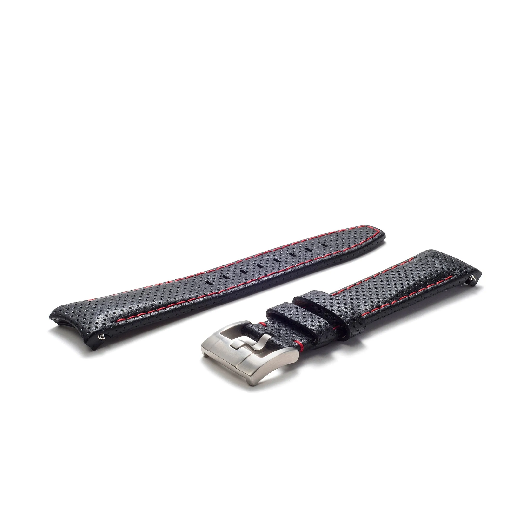 Curved End Racing Leather Strap for Rolex Daytona with Tang Buckle