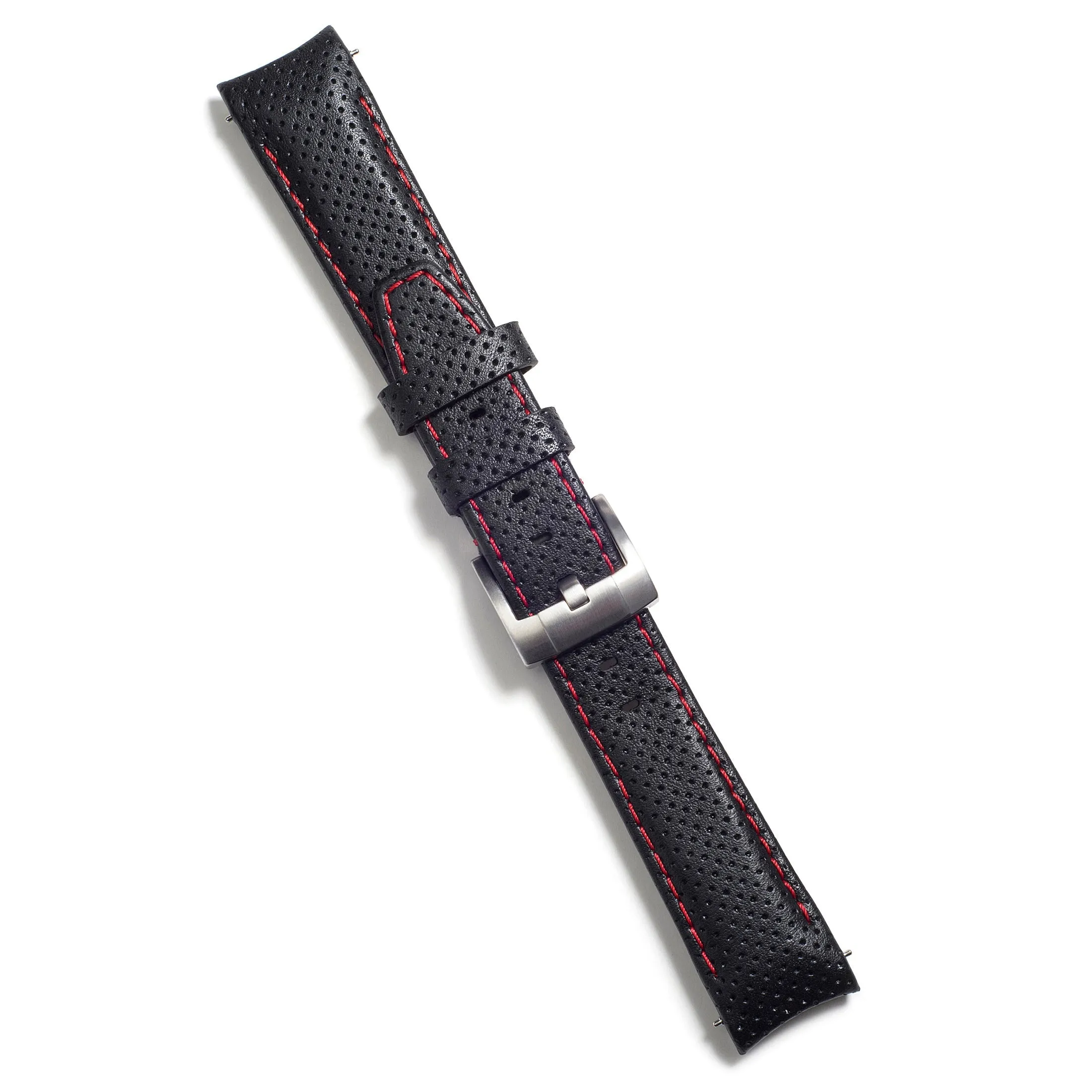Curved End Racing Leather Strap for Rolex Daytona with Tang Buckle