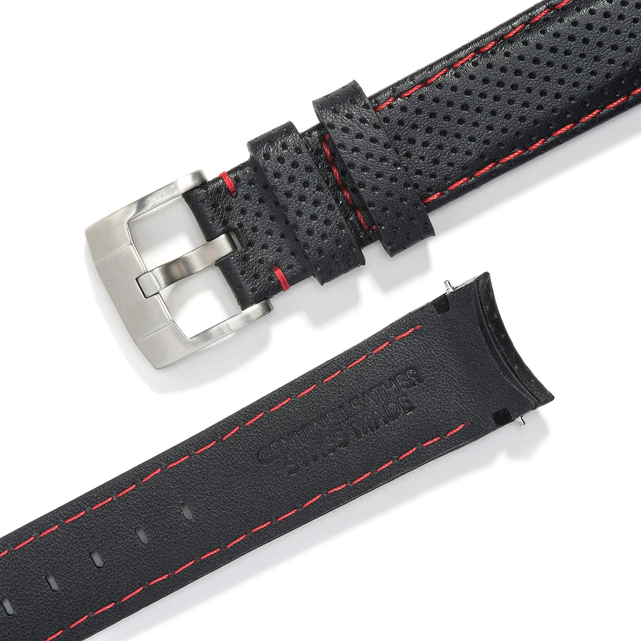Curved End Racing Leather Strap for Rolex Submariner with Tang Buckle