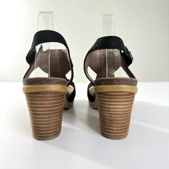 Dansko Deandra Studded Sandal Black Suede Silver Studs Size 41 US 10.5/11