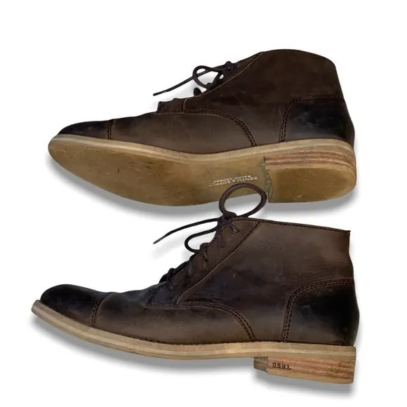 denim supply ralph lauren Distressed damian Leather Ankle Boots Size 10 D
