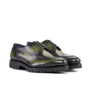 Derbie Chasse en cuir patiné vert - Semelles Commando