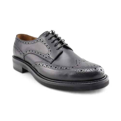 Derby nere in pelle con suola vibram