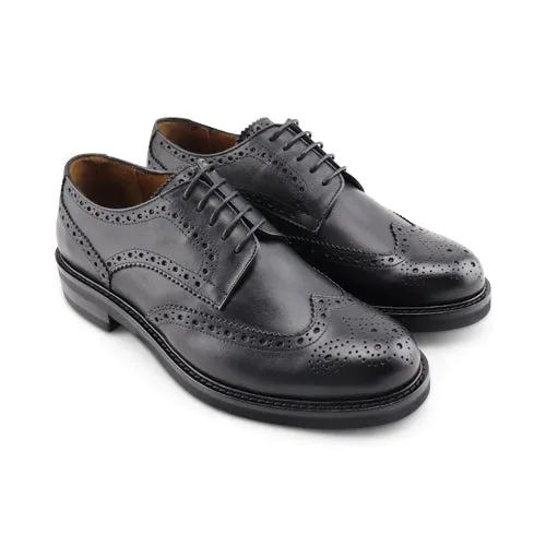 Derby nere in pelle con suola vibram