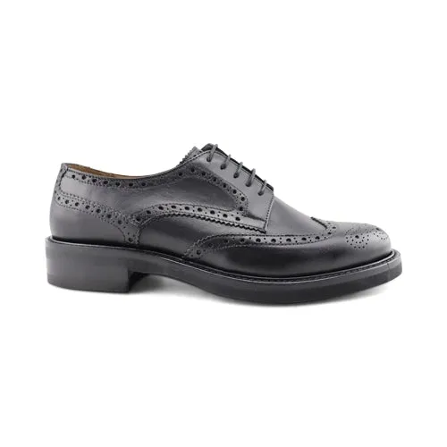 Derby nere in pelle con suola vibram