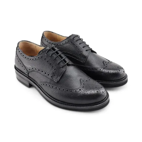 Derby nere in pelle con suola vibram