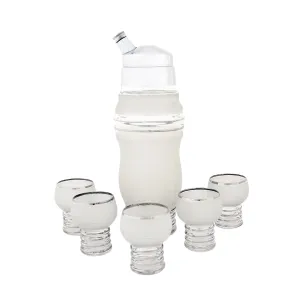 Derby Silver Martini Shaker and Glasses