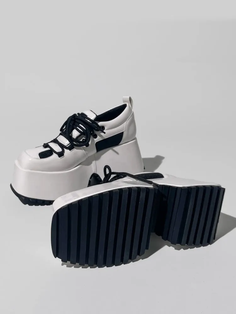 Derby Square Toe Lace Up Platform Shoes【s0000005195】
