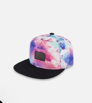 Deux Par Deux Printed Cap Butterflies On Multicolored And Black Background: Size 6 months - 14 Years