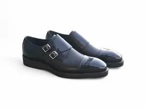 Double Monk Strap Burnished Loafer