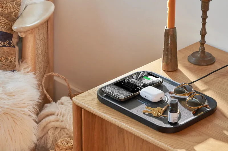 Dual Wireless Charging Tray in Black