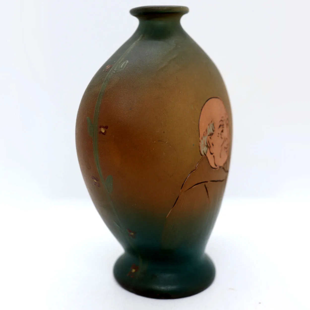 Early American Weller Pottery Dickens Ware II Monk Portrait Vase