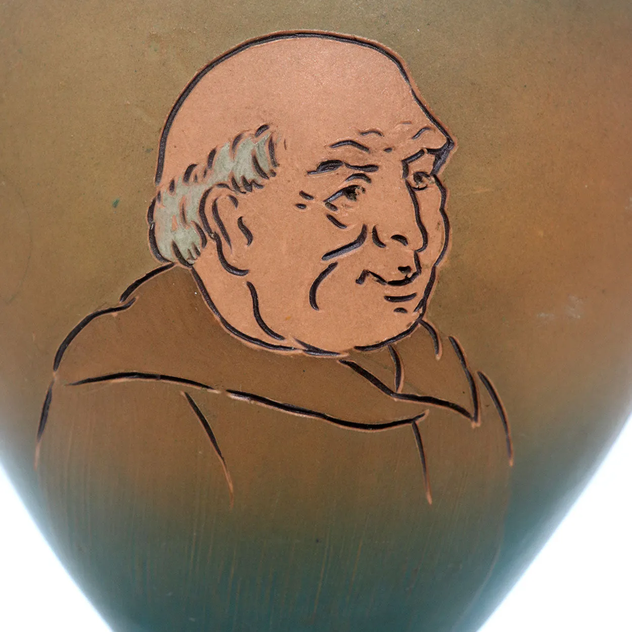 Early American Weller Pottery Dickens Ware II Monk Portrait Vase