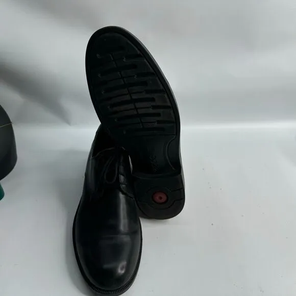 Ecco Harold Plain Toe Oxfords Mens 12 Black Leather Lace‎ Up Derby Dress Shoes