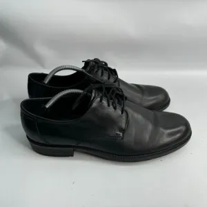 Ecco Harold Plain Toe Oxfords Mens 12 Black Leather Lace‎ Up Derby Dress Shoes