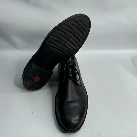 Ecco Harold Plain Toe Oxfords Mens 12 Black Leather Lace‎ Up Derby Dress Shoes