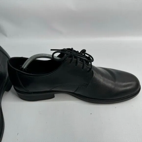 Ecco Harold Plain Toe Oxfords Mens 12 Black Leather Lace‎ Up Derby Dress Shoes