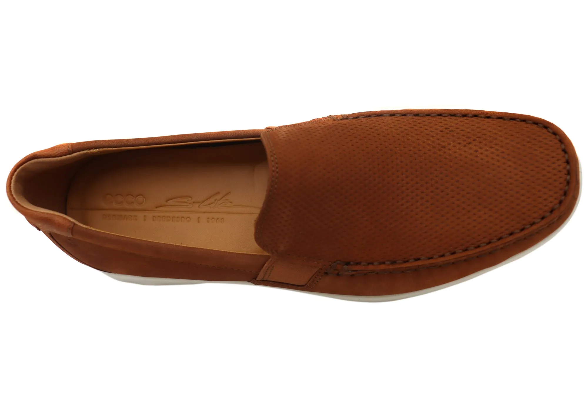 ECCO S Lite Moc Mens Nubuck Leather Moccasin Loafers
