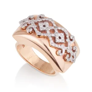 Eden decadent ring with embroidered diamond pave