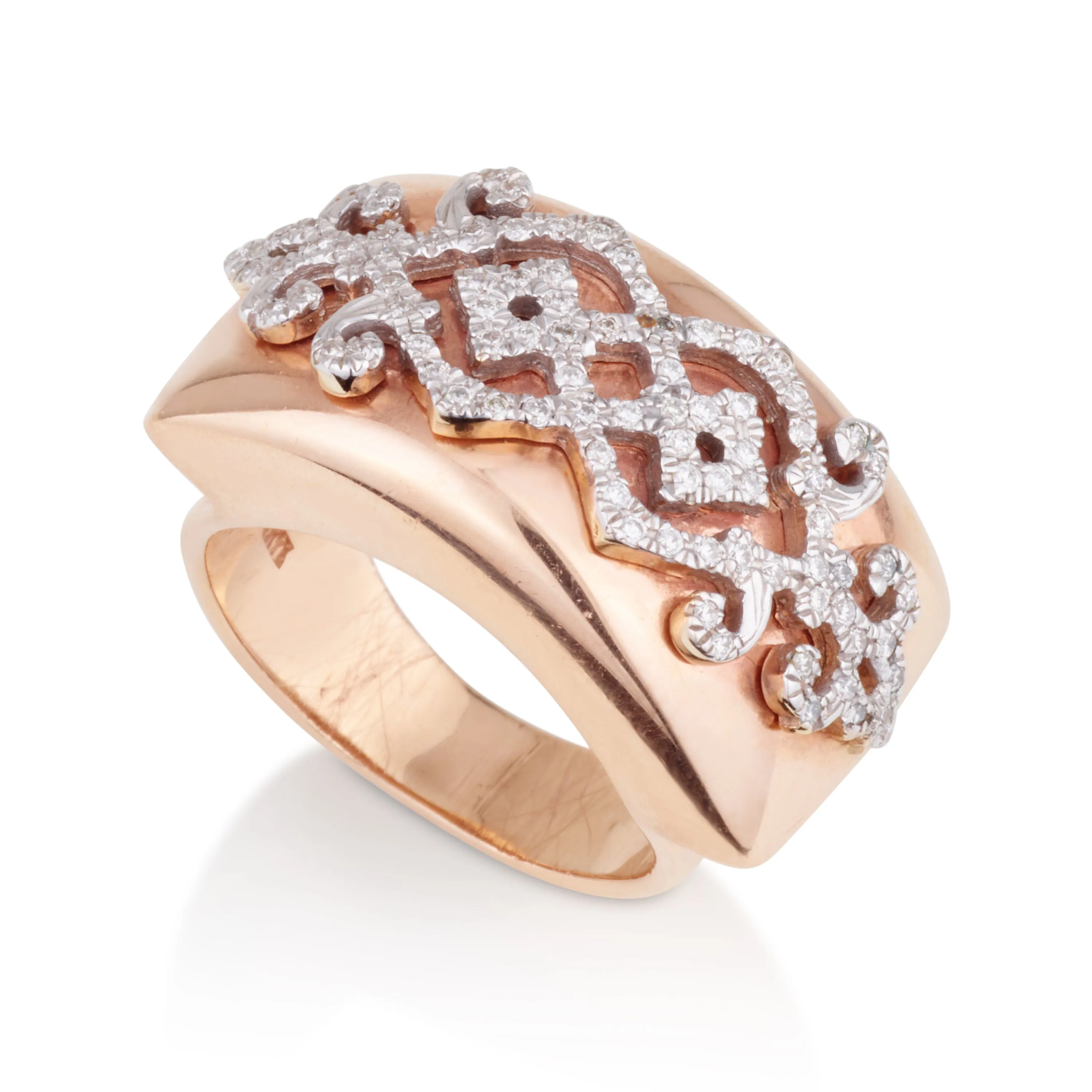 Eden decadent ring with embroidered diamond pave