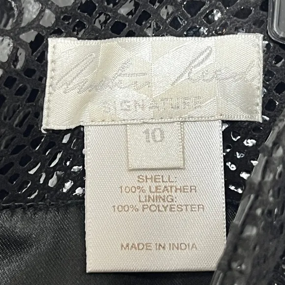 EUC Austin Reed Black Snakeskin Embossed Leather Skirt Size 10