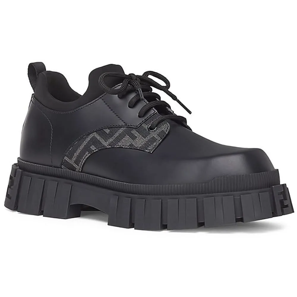 Fendi Leather Double F Oxford Shoes