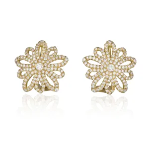 Fern | Decorative diamond pave stud earrings