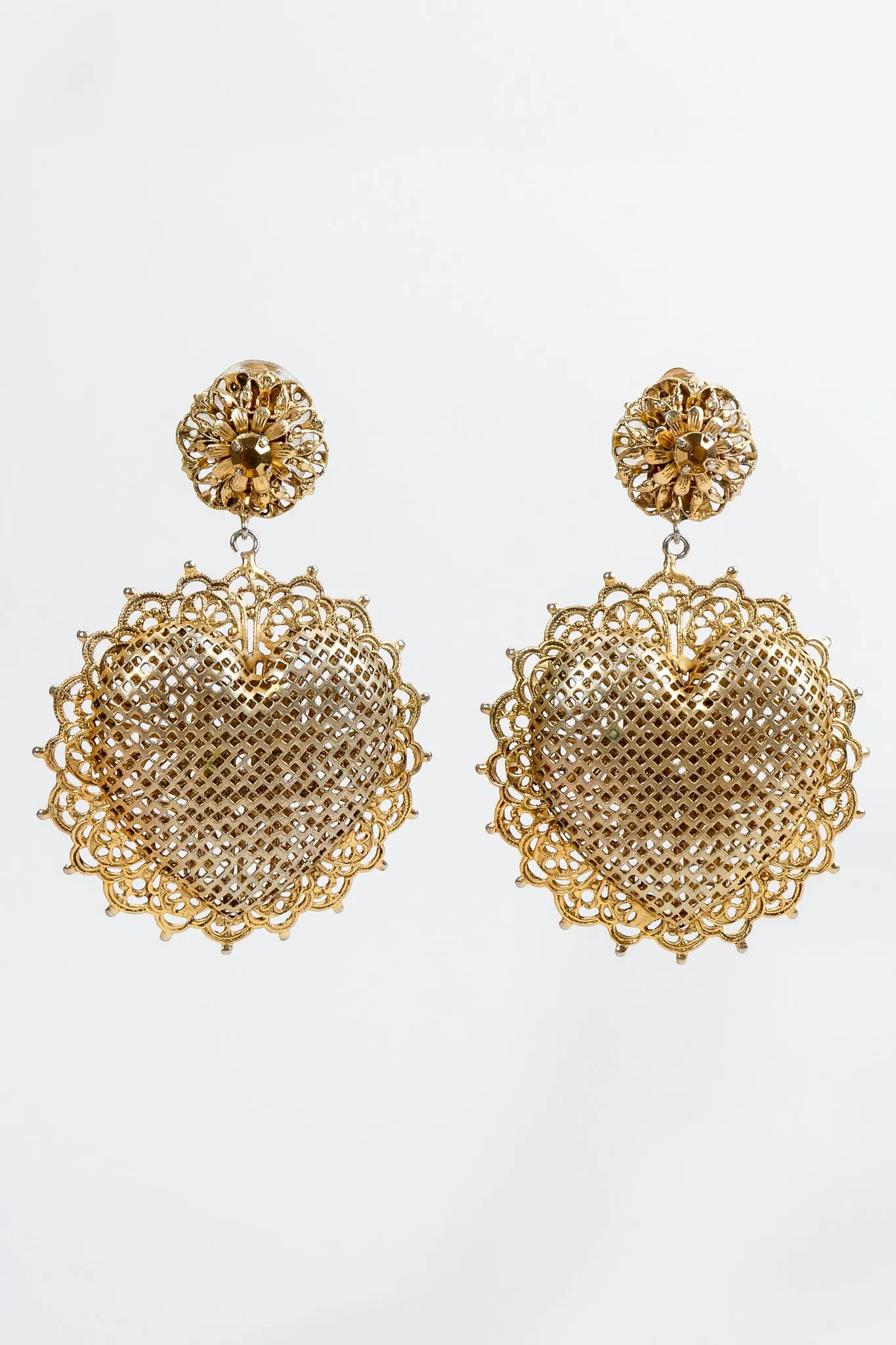 Filigree Heart Drop Earrings