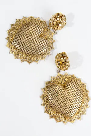 Filigree Heart Drop Earrings