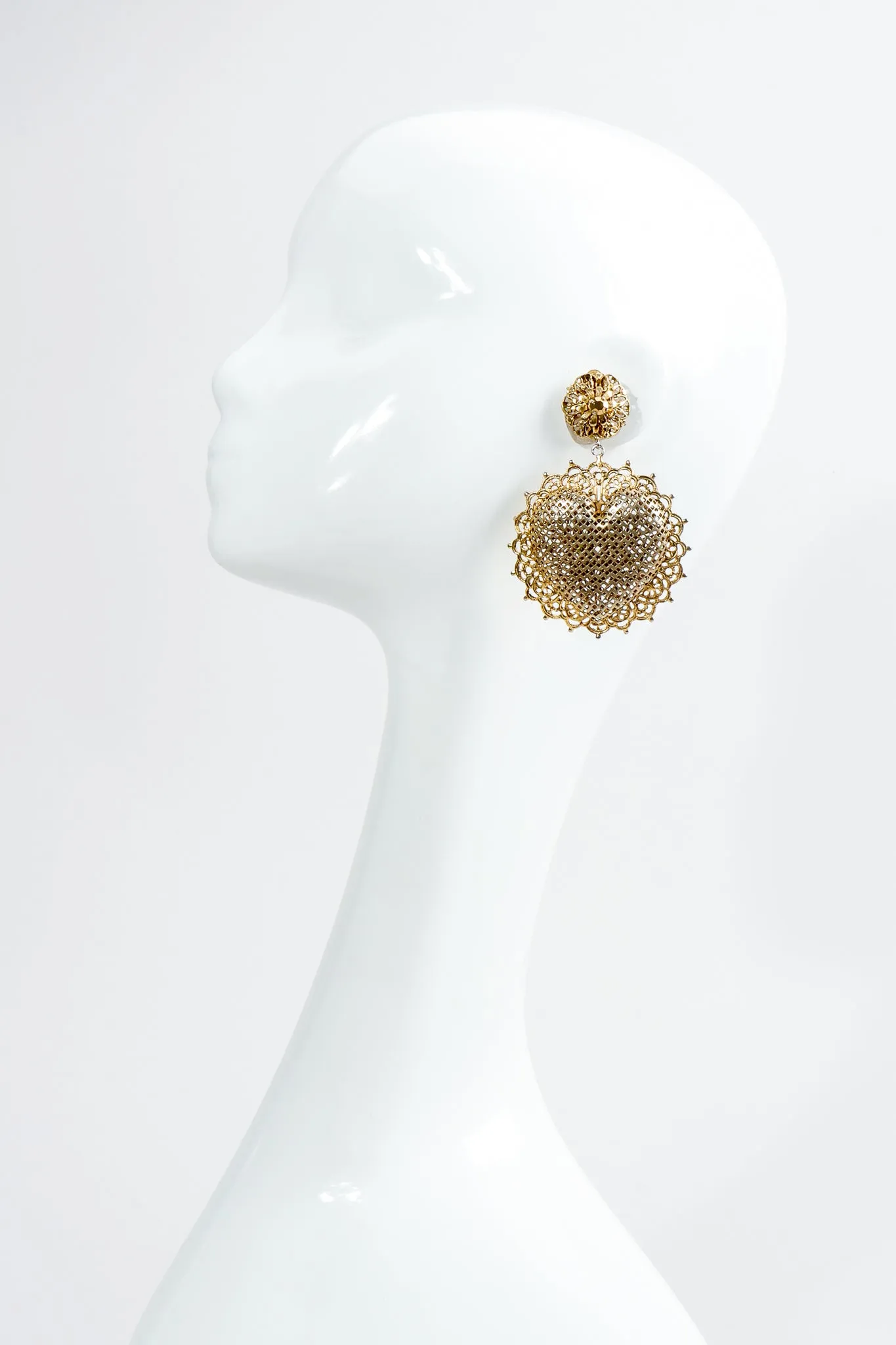 Filigree Heart Drop Earrings