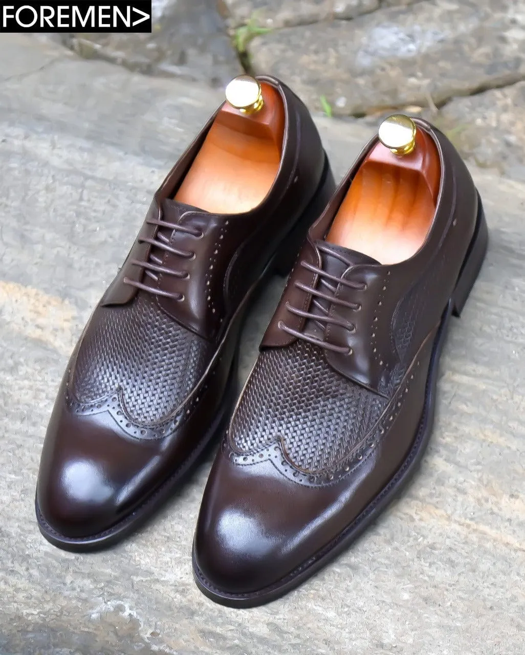 FOREMN | Coffee Leather Derbies