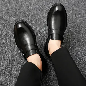 Formal Men's Shoes Trend And Fashion Top Layer Cowhide Single Shoes Increase In Height