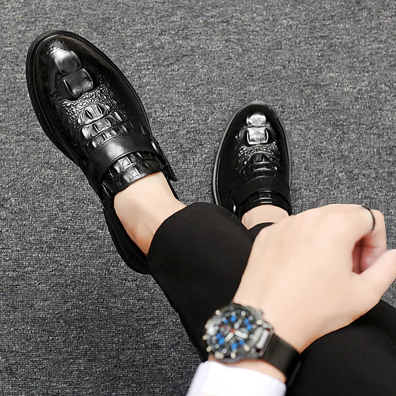 Formal Men's Shoes Trend And Fashion Top Layer Cowhide Single Shoes Increase In Height