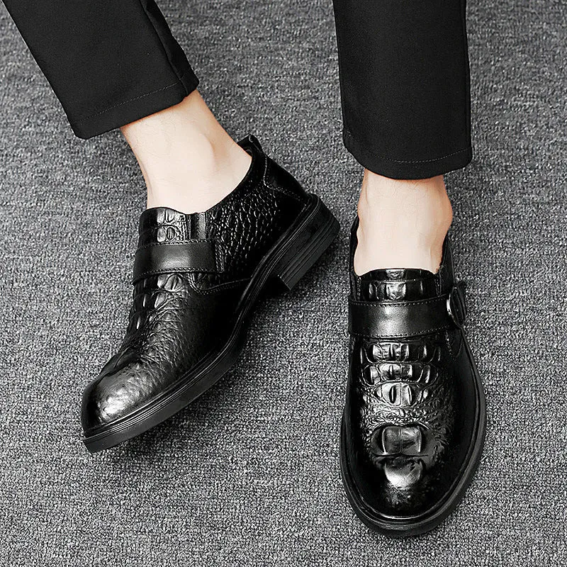 Formal Men's Shoes Trend And Fashion Top Layer Cowhide Single Shoes Increase In Height