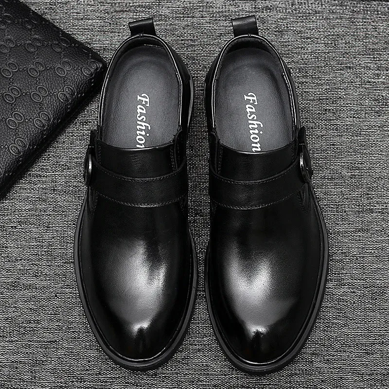 Formal Men's Shoes Trend And Fashion Top Layer Cowhide Single Shoes Increase In Height