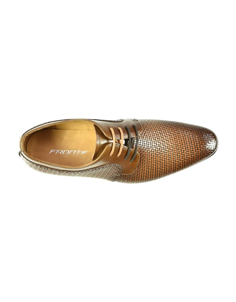 FRONT Mens Soft Round Connor Derby  Lace Up Shoes Tan UK 7 to UK 12