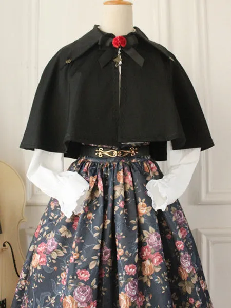 Gothic Lolita Vintage Cape Military Style Cross Regression Victorian Cape