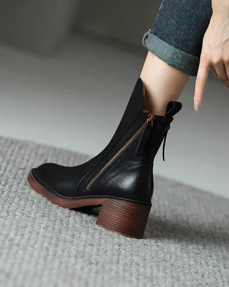 Grace - Leather ankle boots
