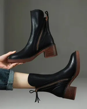 Grace - Leather ankle boots