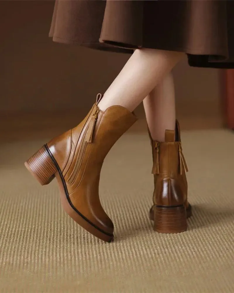Grace - Leather ankle boots