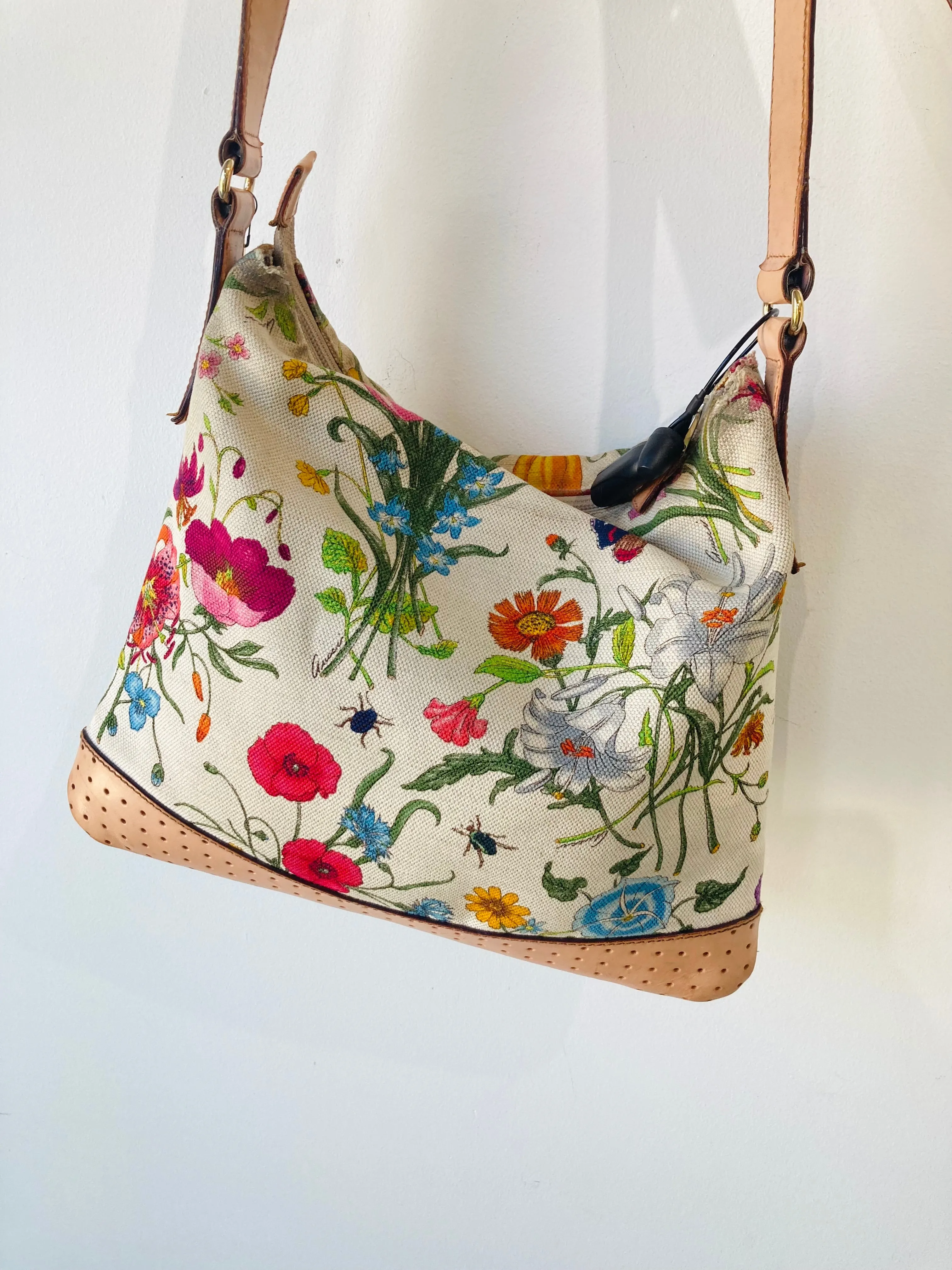 Gucci Floral Butterfly Crossbody Bag (As is)