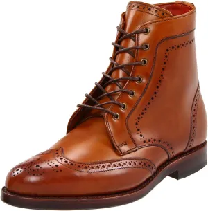 Handmade Tan Brown Wingtip Brogue Lace Up Ankle Boots
