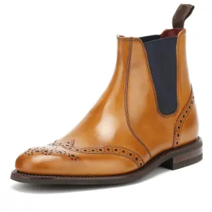 Handmade Wingtip Brogue Chelsea Leather Boots for Men