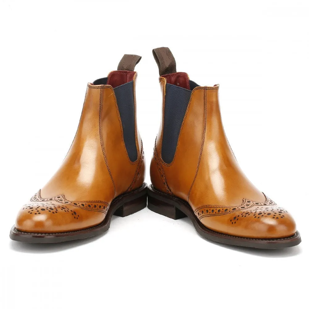 Handmade Wingtip Brogue Chelsea Leather Boots for Men