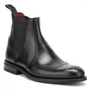 Handmade Wingtip Brogue Chelsea Leather Boots
