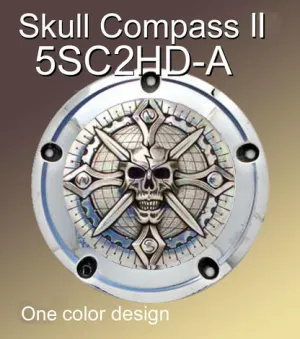 Harley Derby Cover Skull Compass II Emblem - Harley Davidson Accessory
